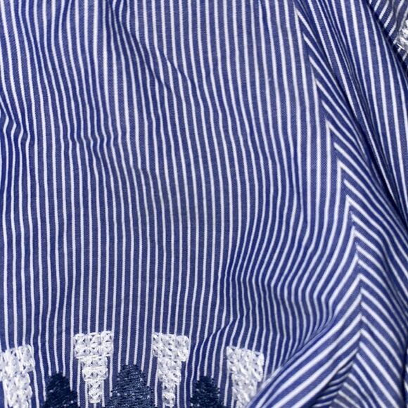 STELLA & DOT Beach Kai Emboidered Boho Cottagecore Stripe Cover Up L/XL - Picture 9 of 12